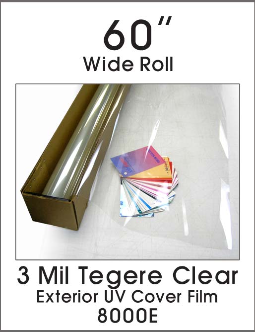 Click Here to ORDER FILM 3 Mil Tegere Clear - Exterior UV Cover Film - 60" - 8000E - Colored Window Film