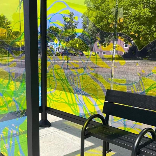 Decorative Architectural Colored Film for Glass (Bus Stop)