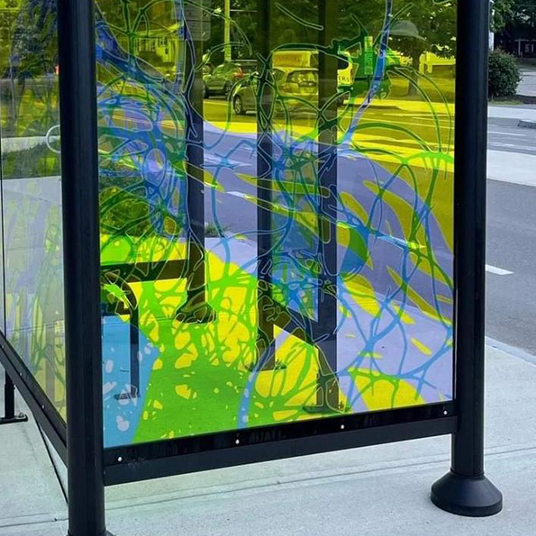 Decorative Architectural Colored Film for Glass (Bus Stop)