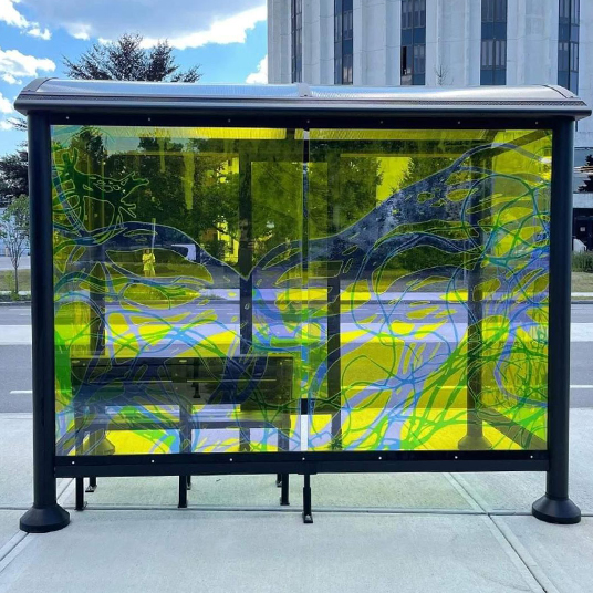 Decorative Architectural Colored Film for Glass (Bus Stop)