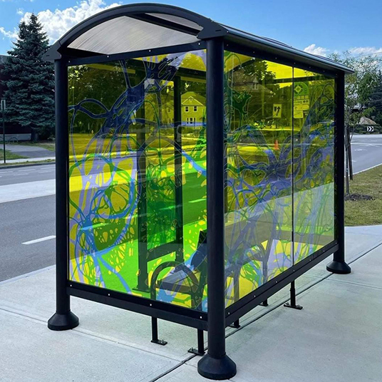 Decorative Architectural Colored Film for Glass (Bus Stop)