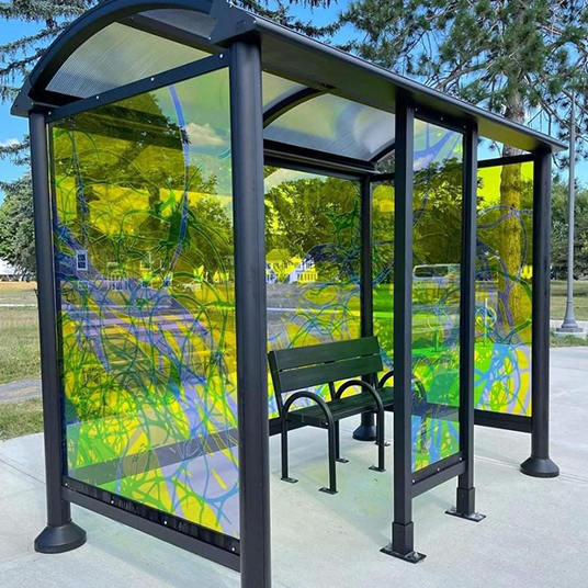 Decorative Architectural Colored Film for Glass (Bus Stop)