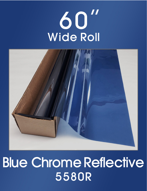 Click Here to ORDER FILM Blue Chrome Reflective 60" - 5580R - Colored Window Film