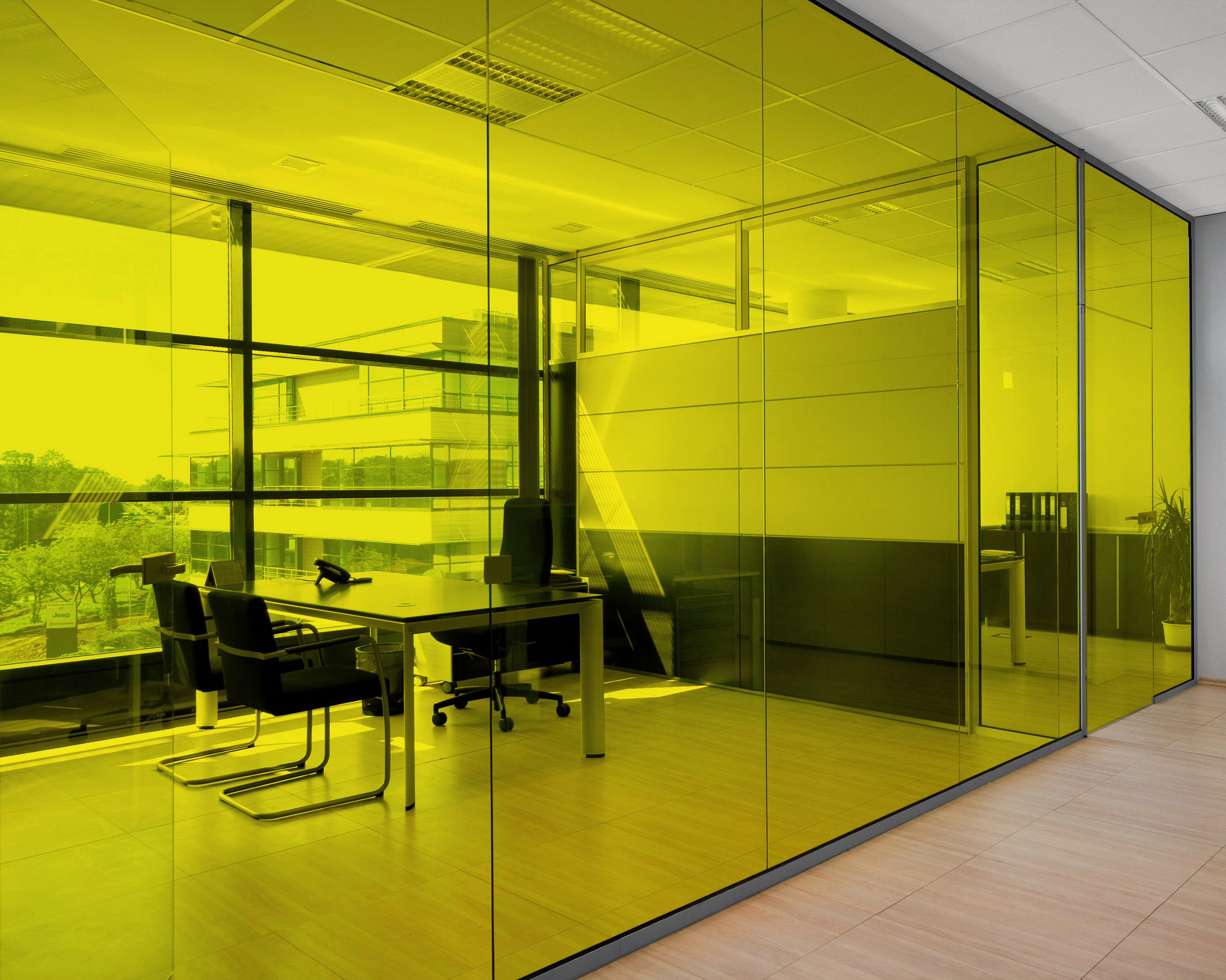 Sunburst on Office Glass (See Through Appearance)